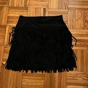NWT Black Fringe Skirt